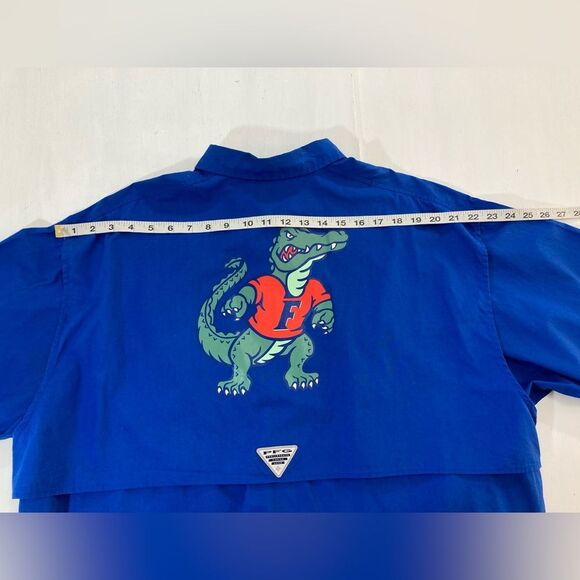 Columbia PFG XL Florida Gators Blue Vented Fishing Shirt Outdoor Logo Gear - Picture 8 of 10